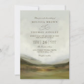Western Valley Rustic Elegant QR Code Wedding Einladung (Vorderseite)