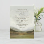 Western Valley Rustic Elegant QR Code Wedding Einladung (Stehend Vorderseite)