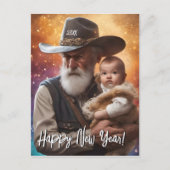 Western Vaterzeit und Baby Neujahr Postkarte (Vorderseite)
