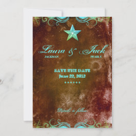 Western Verlobung Ankündigung Blue Brown Star