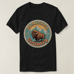Western Vibe Montana Bison Cowboy Vintag Style T-Shirt