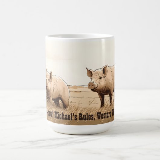Western Vibes! Geschenk des bearbeitbaren Mannes Kaffeetasse (Mittel)
