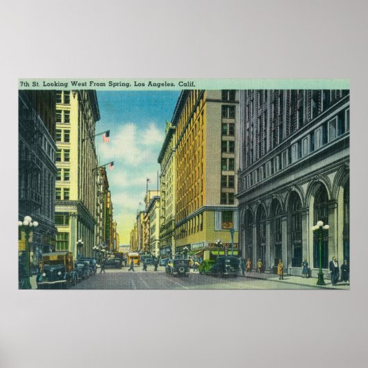 Western View 7th Street von der Spring Street Poster (Vorne)