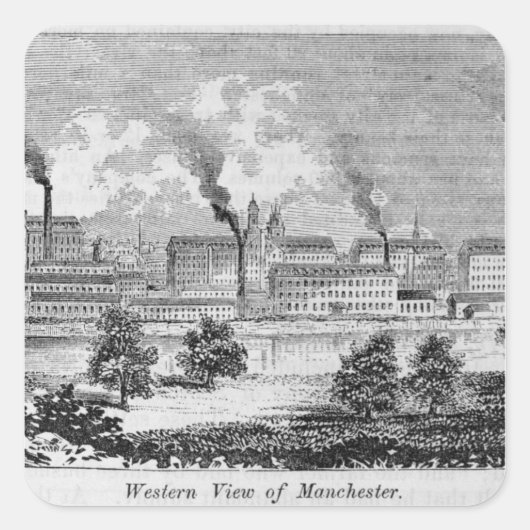 Western View of Manchester Quadratischer Aufkleber (Vorderseite)