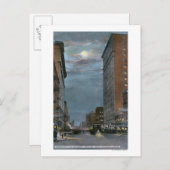 Western View Riverside Avenue at Night Postkarte (Vorne/Hinten)