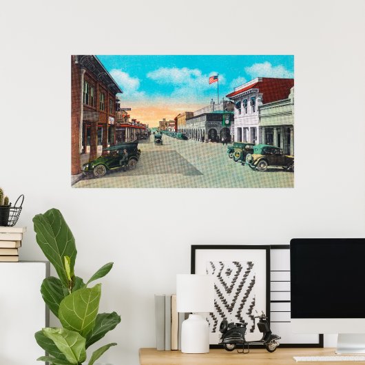 Western View von 5th und Main Street Corner Poster (Heimbüro)