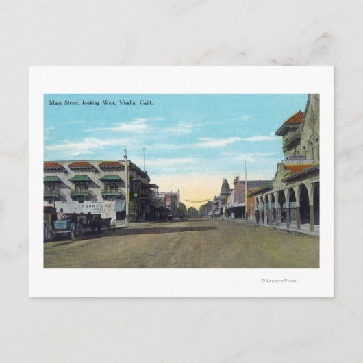Western View von der Main StreetVisalia, CA 2 Postkarte (Vorderseite)