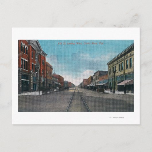 Western View von der Vierten Straße Nr. 2 Postkarte (Vorderseite)