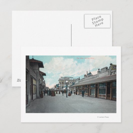 Western View von PikeLong Beach, CA Postkarte (Vorne/Hinten)