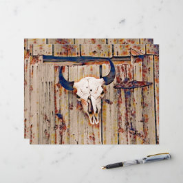 Western Vintag Bull Skull Rustikaler Braunstall