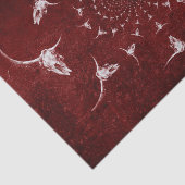 Western Vintag Burgundy Rust Texture Bull Skull Seidenpapier (Ausschnitt)