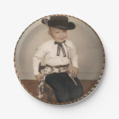 Western Vintag Cowboy Kid Party Teller (Vorderseite)