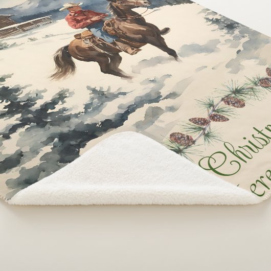 Western Vintag Cowboy Weihnachten Sherpadecke (3/4)