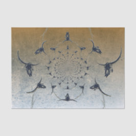 Western Vintag Gold Schwarze Textur Bull Skull Seidenpapier