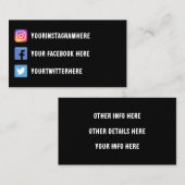 Western Vintag Instagram Twitter Facebook Visitenkarte (Vorne/Hinten)