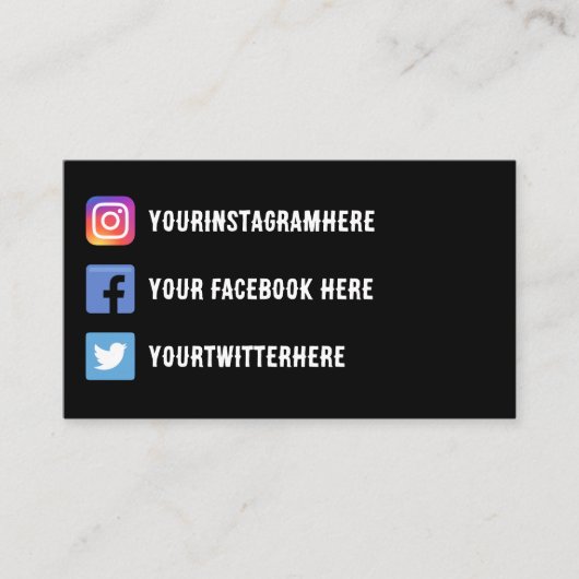 Western Vintag Instagram Twitter Facebook Visitenkarte (Vorderseite)