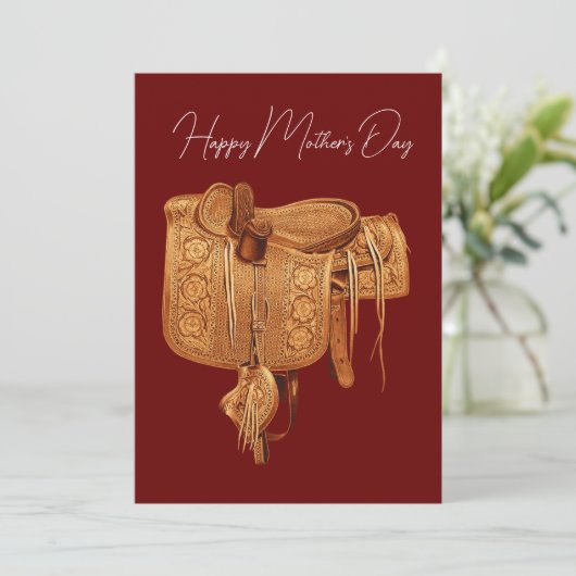 Western, Vintag, Sattel, Land, Muttertag Feiertagskarte (Stehend Vorderseite)