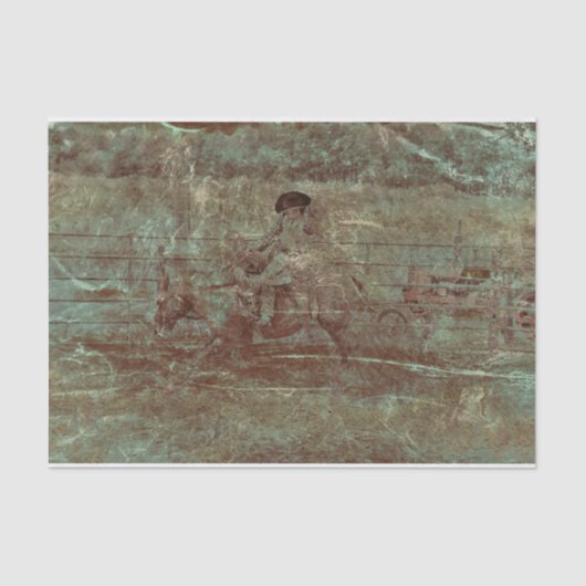 Western Vintag Texture Rodeo Reiten Seidenpapier (Vorderseite)