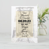 Western Vintag Wir bitten um Ihre Teilnahme Einladung (Stehend Vorderseite)