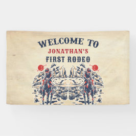 Western Vintag Wüste Erste Rodeo 1. Geburtstag Banner