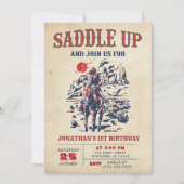 Western Vintag Wüste Erste Rodeo 1. Geburtstag Einladung (Vorderseite)