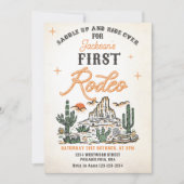 Western Vintag Wüste Erste Rodeo 1. Geburtstag Einladung (Vorderseite)