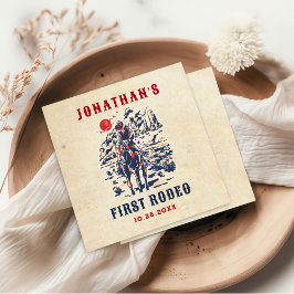 Western Vintag Wüste Erste Rodeo 1. Geburtstag Serviette