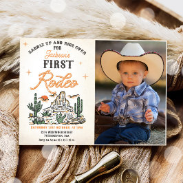 Western Vintag Wüste Erste Rodeo Geburtstagsfeier  Einladung