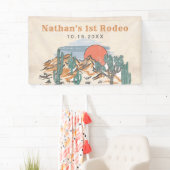 Western Vintag Wüste Rodeo 1. Geburtstag Banner (Insitu)