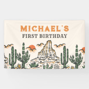 Western Vintag Wüste Rodeo 1. Geburtstag Banner