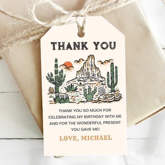 Western Vintag Wüste Rodeo 1. Geburtstag Geschenkanhänger