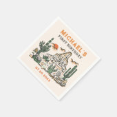 Western Vintag Wüste Rodeo 1. Geburtstag Serviette (Ecke)