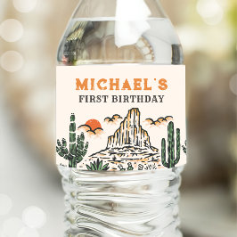 Western Vintag Wüste Rodeo 1. Geburtstag Wasserflaschenetikett