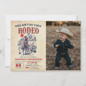 Western Vintag Wüste Rodeo 2. Geburtstag Foto Einladung (Vorderseite)