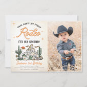 Western Vintag Wüste Rodeo 2. Geburtstag Foto Einladung (Vorderseite)