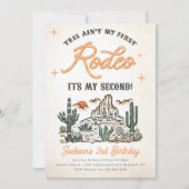 Western Vintag Wüste Zweite Rodeo 2. Geburtstag Einladung (Vorderseite)