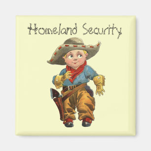 Western Vintage 1912 Lustiger Kleiner Cowboy Kühls Magnet