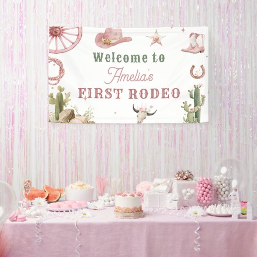 Western Vintage Cowgirl Rodeo Banner (Party)