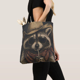Western-Vintage-Geschenk für Waschbärenliebhaber Tasche