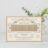 Western-Vintage Proben-Abendessen-Einladungen Einladung (Stehend Vorderseite)