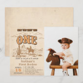 Western Vintage Rodeo 1st Birthday Invitation  Einladung (Vorne/Hinten)