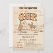 Western Vintage Rodeo 1st Birthday Invitation  Einladung (Vorderseite)