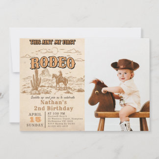 Western Vintage Rodeo 2. Geburtstagseinladung Einladung