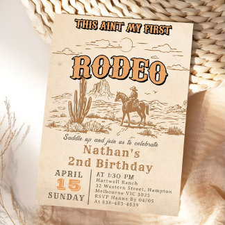 Western Vintage Rodeo 2. Geburtstagseinladung Einladung