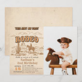 Western Vintage Rodeo 2nd Birthday Invitation  Einladung (Vorne/Hinten)
