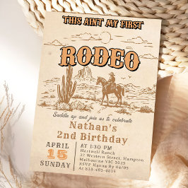 Western Vintage Rodeo 2nd Birthday Invitation  Einladung