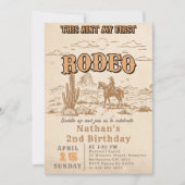 Western Vintage Rodeo 2nd Birthday Invitation Einladung (Vorderseite)