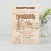 Western Vintage Rodeo 2nd Birthday Invitation Einladung (Stehend Vorderseite)