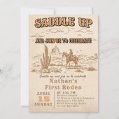 Western Vintage Rodeo Birthday Invitation  Einladung (Vorderseite)