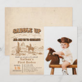 Western Vintage Rodeo Birthday Invitation Einladung (Vorne/Hinten)